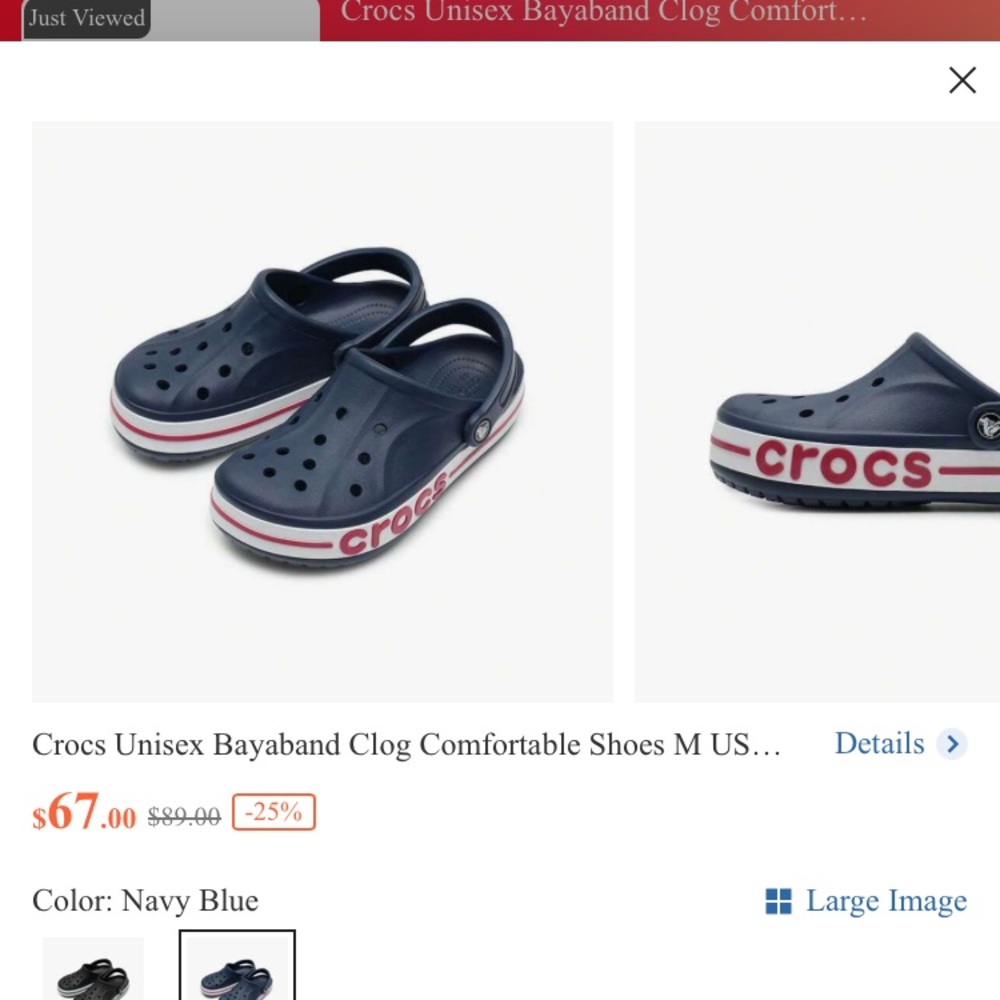 CROCS Blue Slippers with Croslite Foam and Rotating Heel Strap